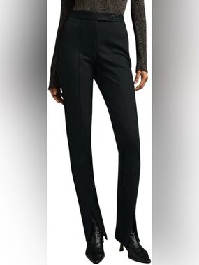 Maeve by Anthropologie Ponte Straight Ankle Zip Pants Black Size 0
